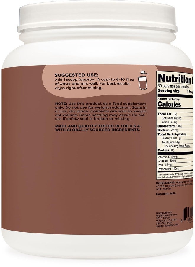 Wellah Protein Your Whey (30 Servings, Milk Chocolate Flavor) - Whey Protein Isolate Protein - Image 3